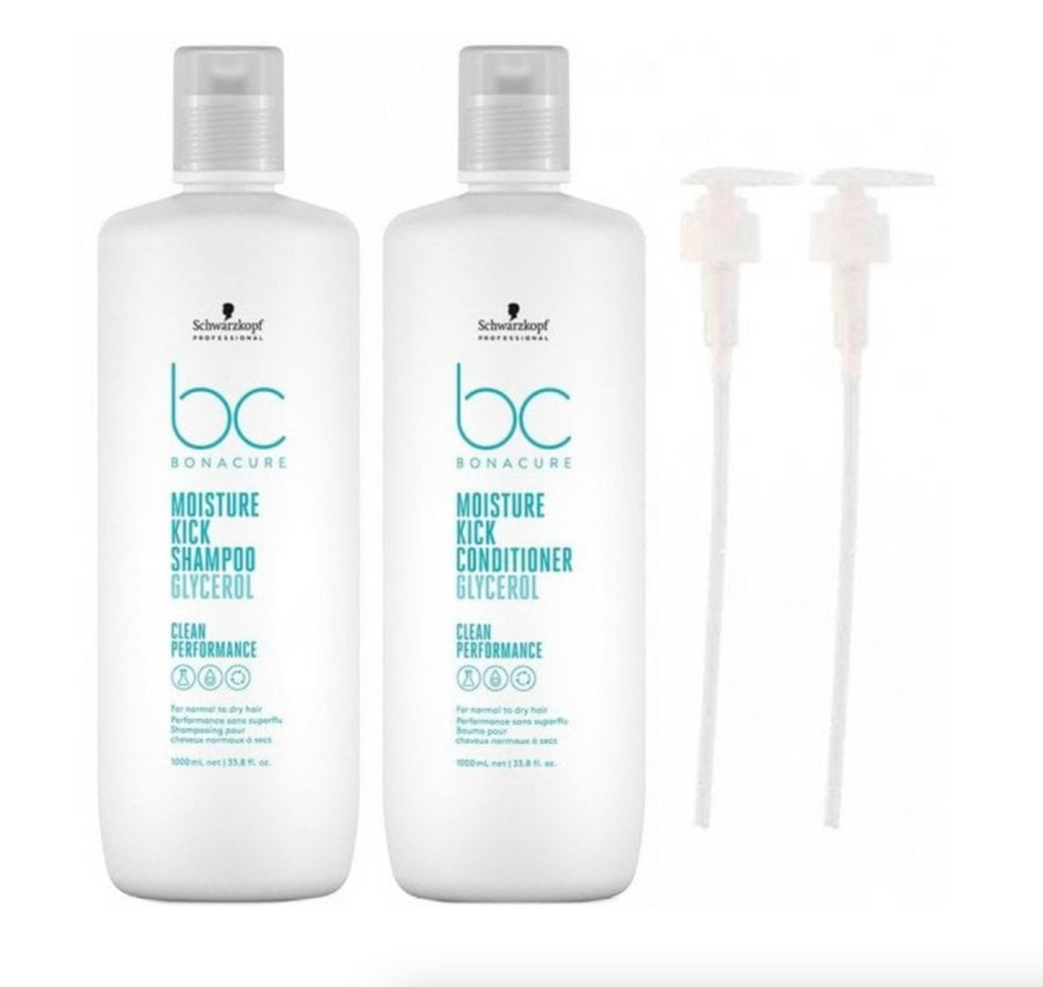 Schwarzkopf Professional BC Bonacure Clean Moisture Kick Shampoo & Conditioner Twin 2 x 1000ml